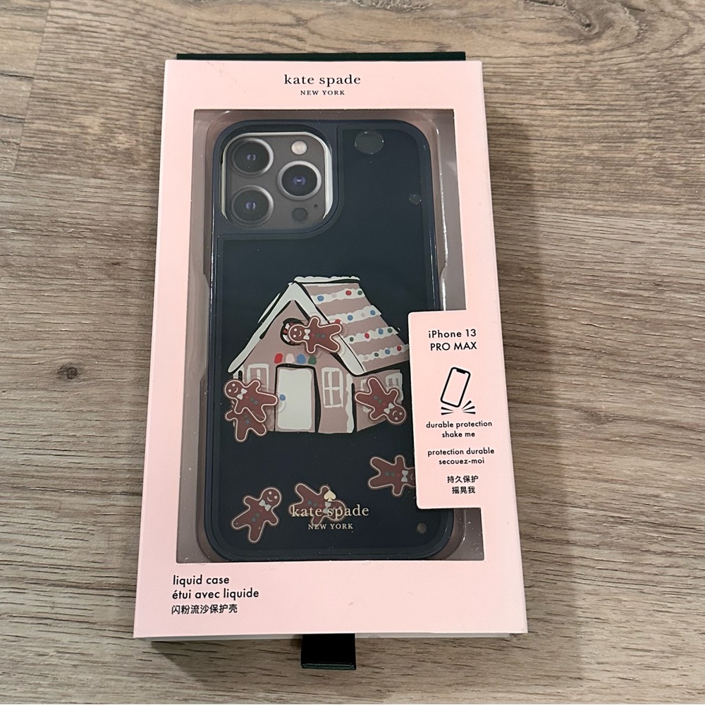 BNWT Kate Spade Iphone 13 Pro MAX Liquid Phone Case in Gingerbread House
